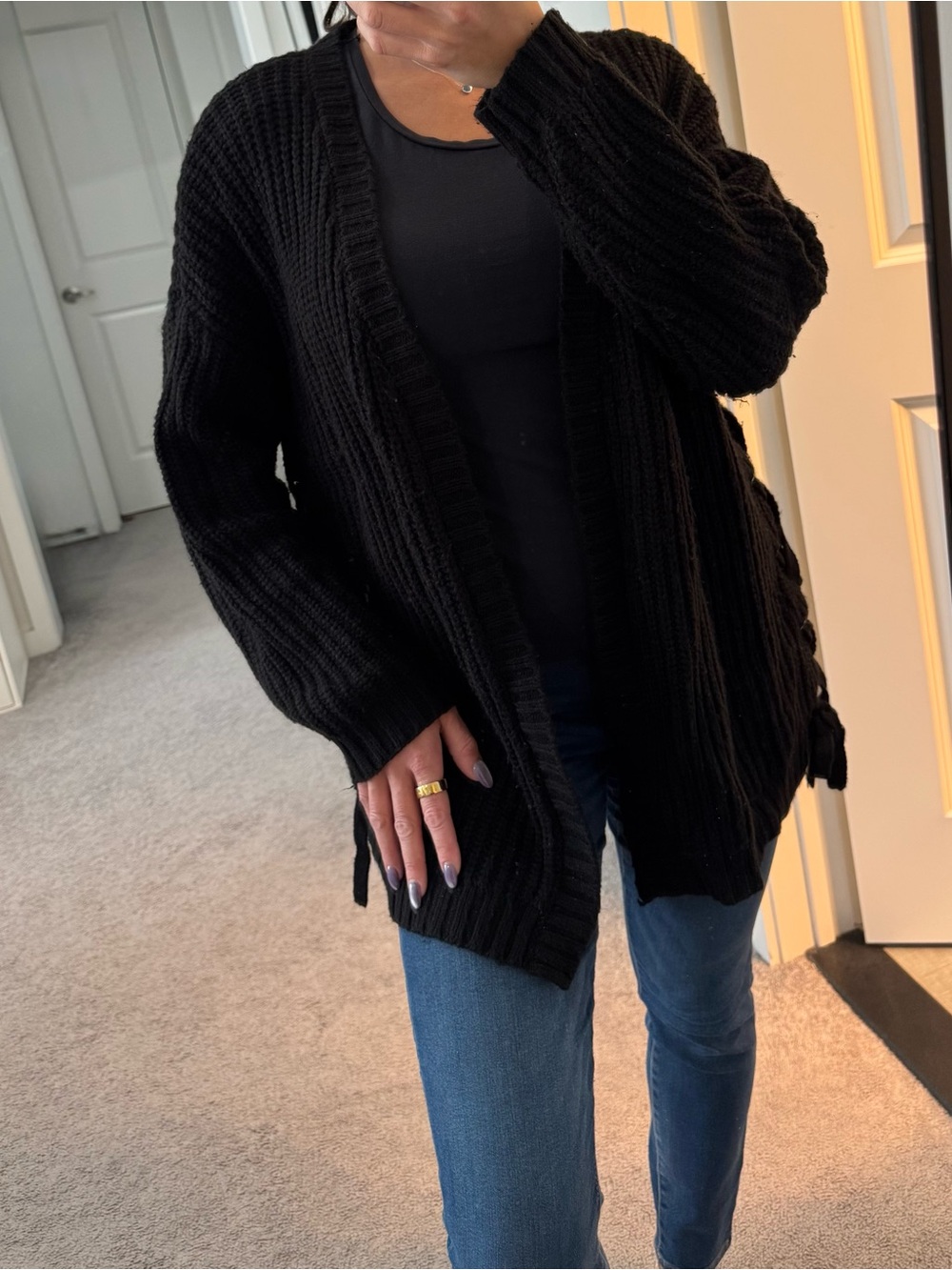forever 21 women’s black cardigan